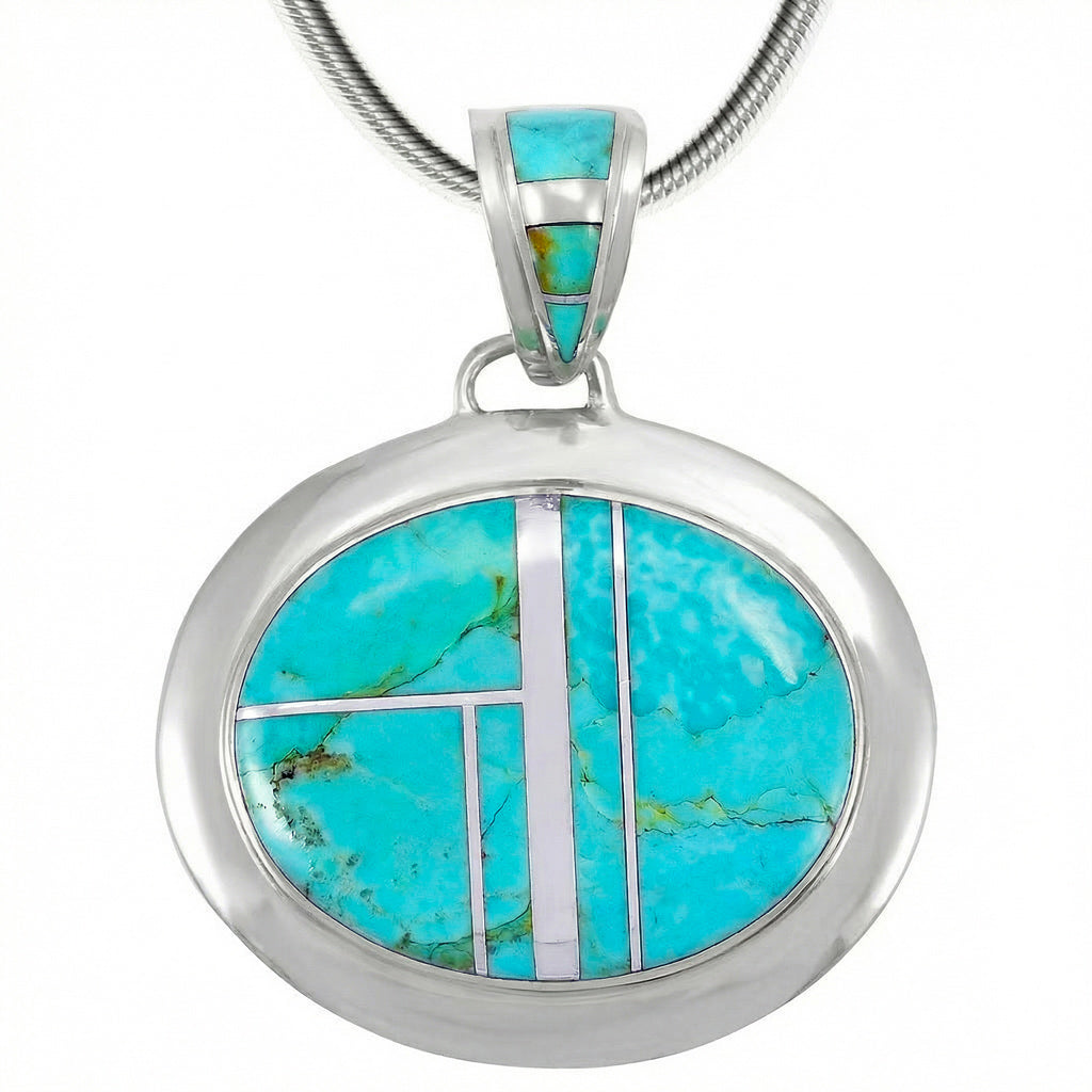 Turquoise Pendant SilverBronzé P3082-SB-C05