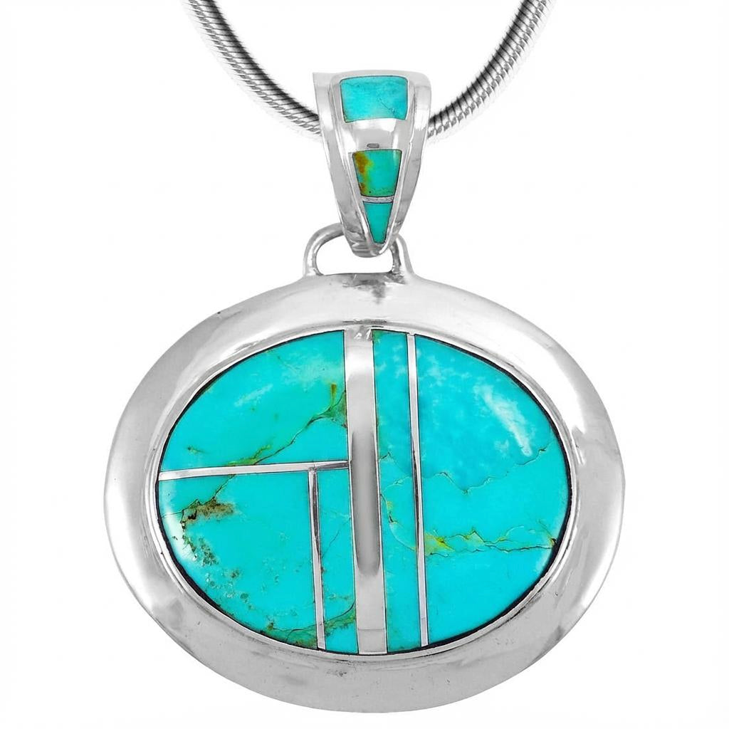 Sterling Silver Pendant Turquoise P3082-LG-C05