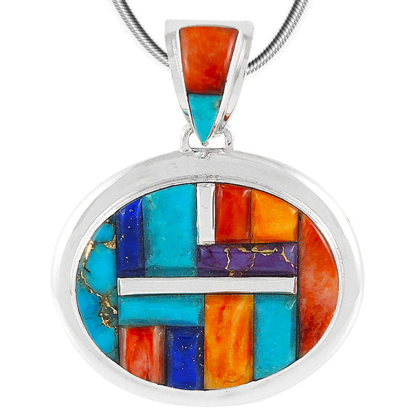 Sterling Silver Pendant Multicolor P3082-LG-C51