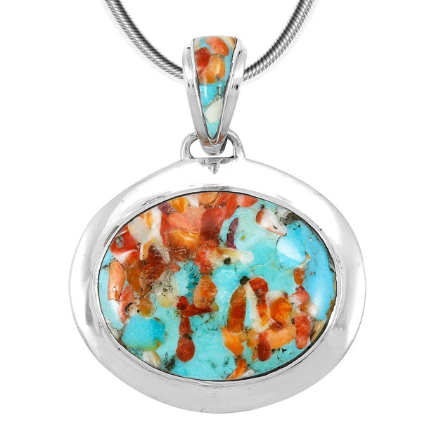 Sprinkles Spiny Turquoise Pendant Sterling Silver P3082-LG-C93
