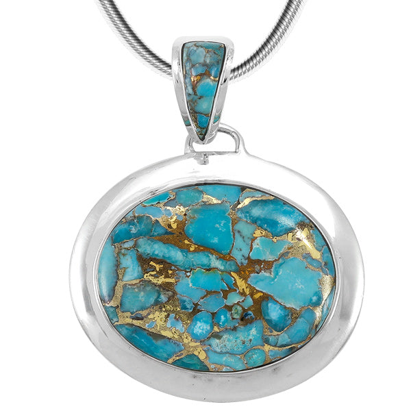 Sky Matrix Turquoise Pendant Sterling Silver P3082-LG-C94