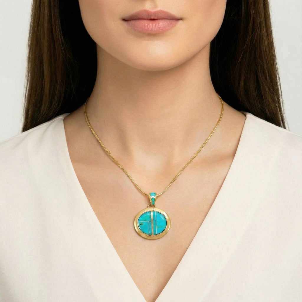 Turquoise Pendant GoldCopper™ P3082-GB-C05