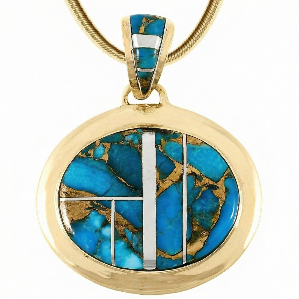 Matrix Turquoise Pendant GoldCopper™ P3082-GB-C84