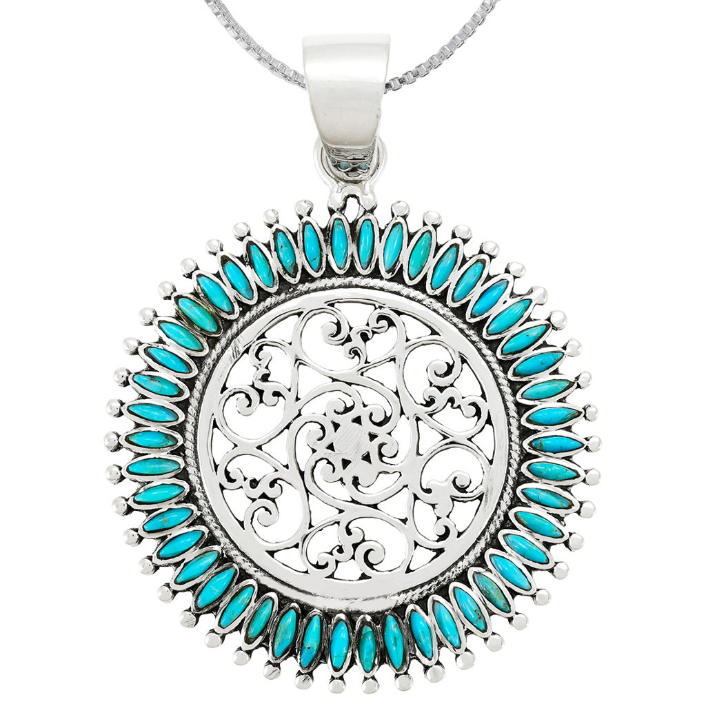 Turquoise Pendant Sterling Silver P3085-C75