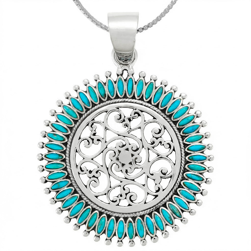 Turquoise Pendant Sterling Silver P3085-C75