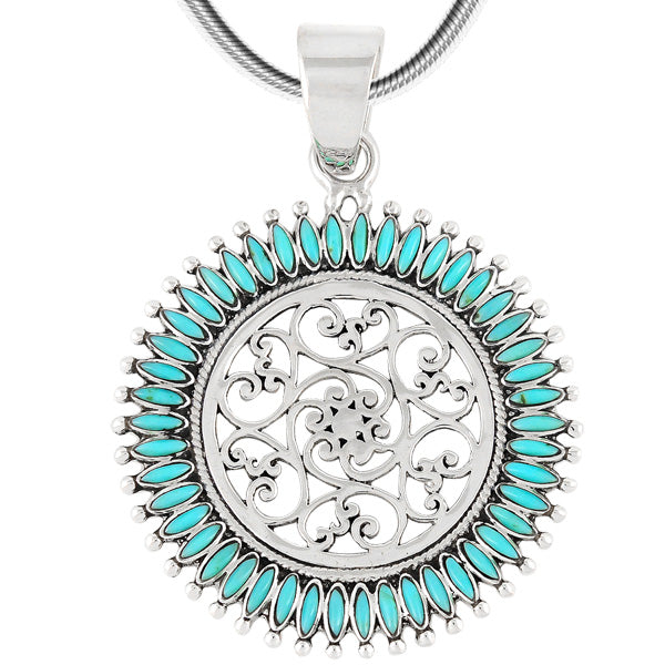 Turquoise Pendant Sterling Silver P3085-C75