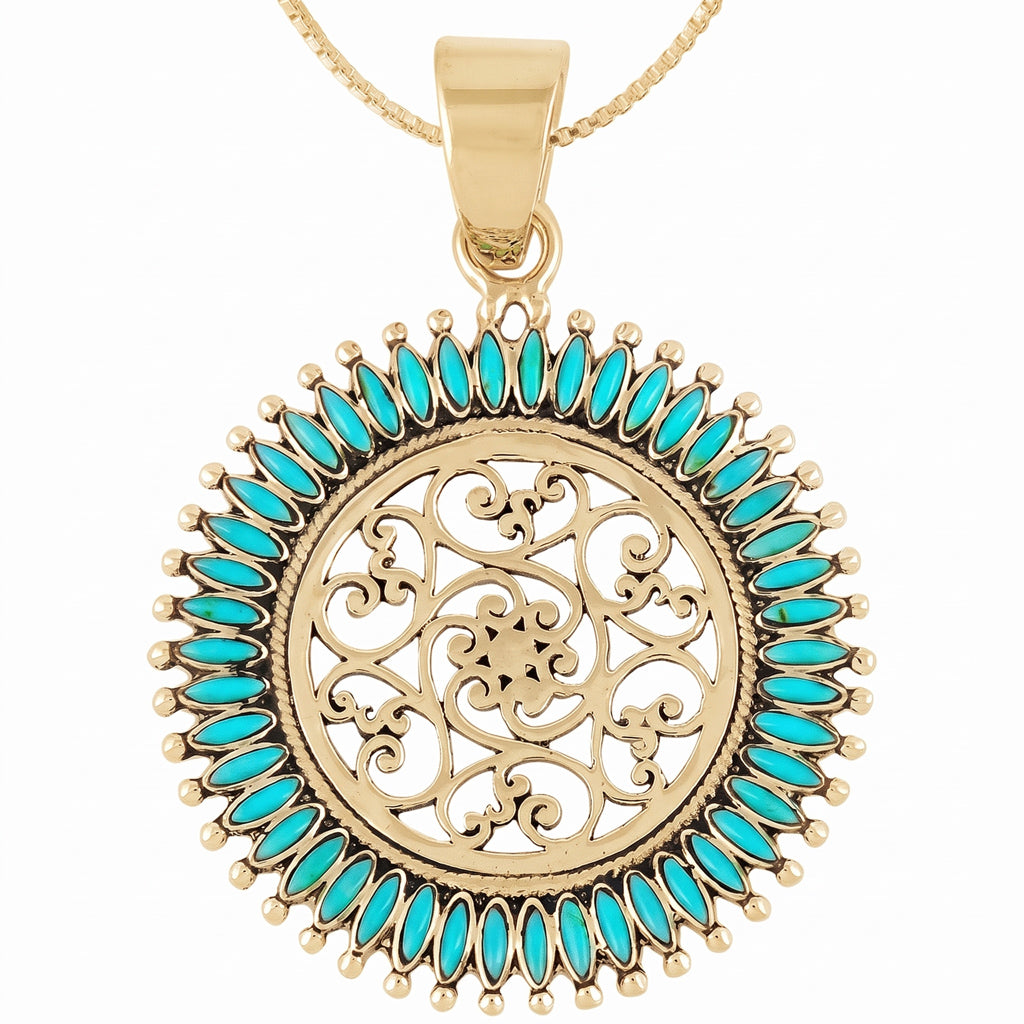 Turquoise Pendant GoldCopper P3085-GB-C75