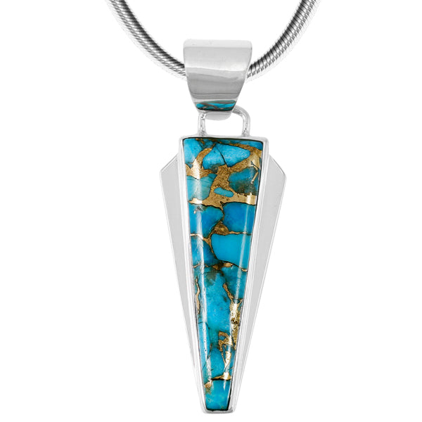 Matrix Turquoise Pendant Sterling Silver P3090-C84