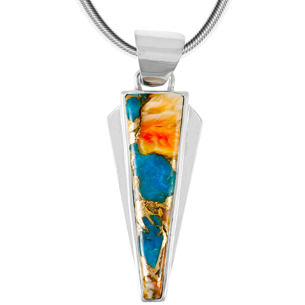 Spiny Turquoise Pendant Sterling Silver P3090-C89