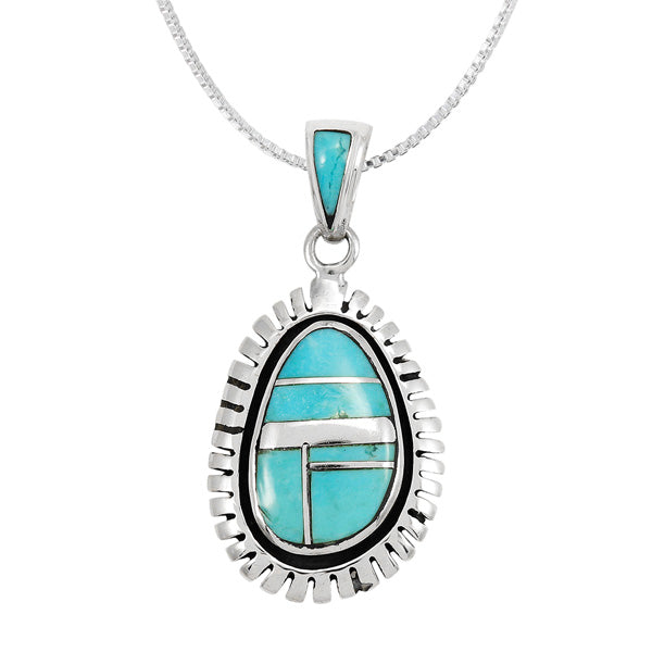 Turquoise Pendant Sterling Silver P3096-C05