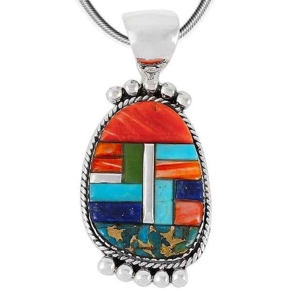Multicolor Pendant Sterling Silver P3098-C51