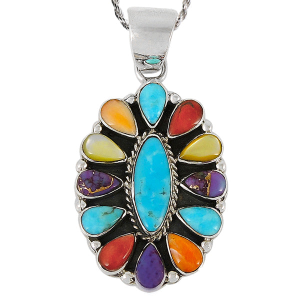 Sterling Silver Pendant Multicolor P3099-C72