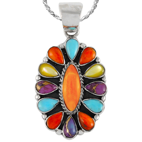 Sterling Silver Pendant Multicolor P3099-C71