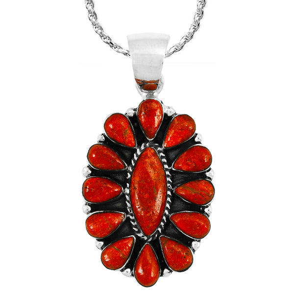 Coral Pendant Sterling Silver P3099-C74