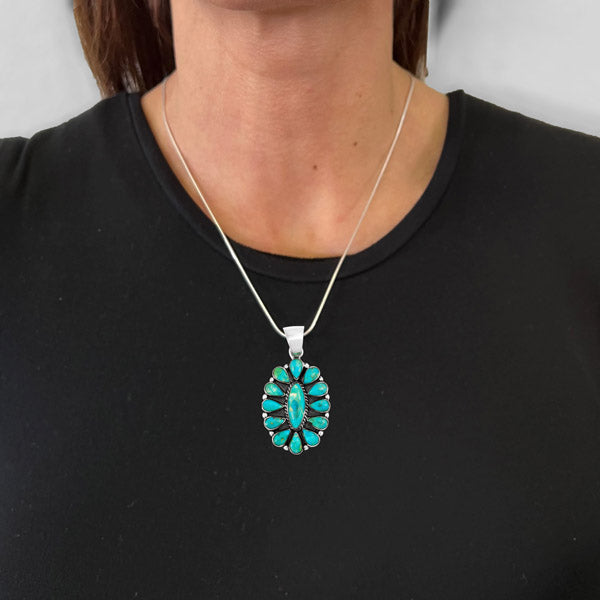 Sterling Silver Pendant Turquoise P3099-C75