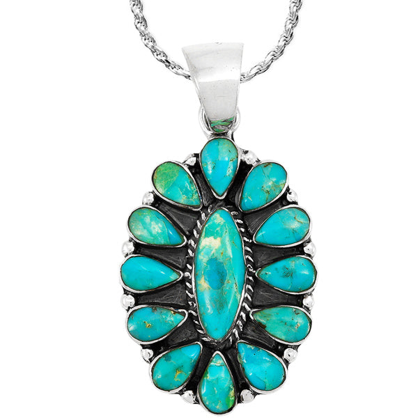 Sterling Silver Pendant Turquoise P3099-C75