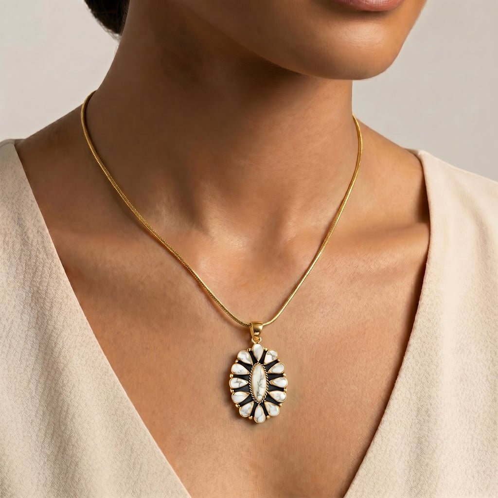 Howlite Pendant GoldCopper P3099-GB-C103