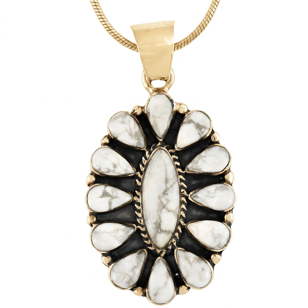 Howlite Pendant GoldCopper P3099-GB-C103