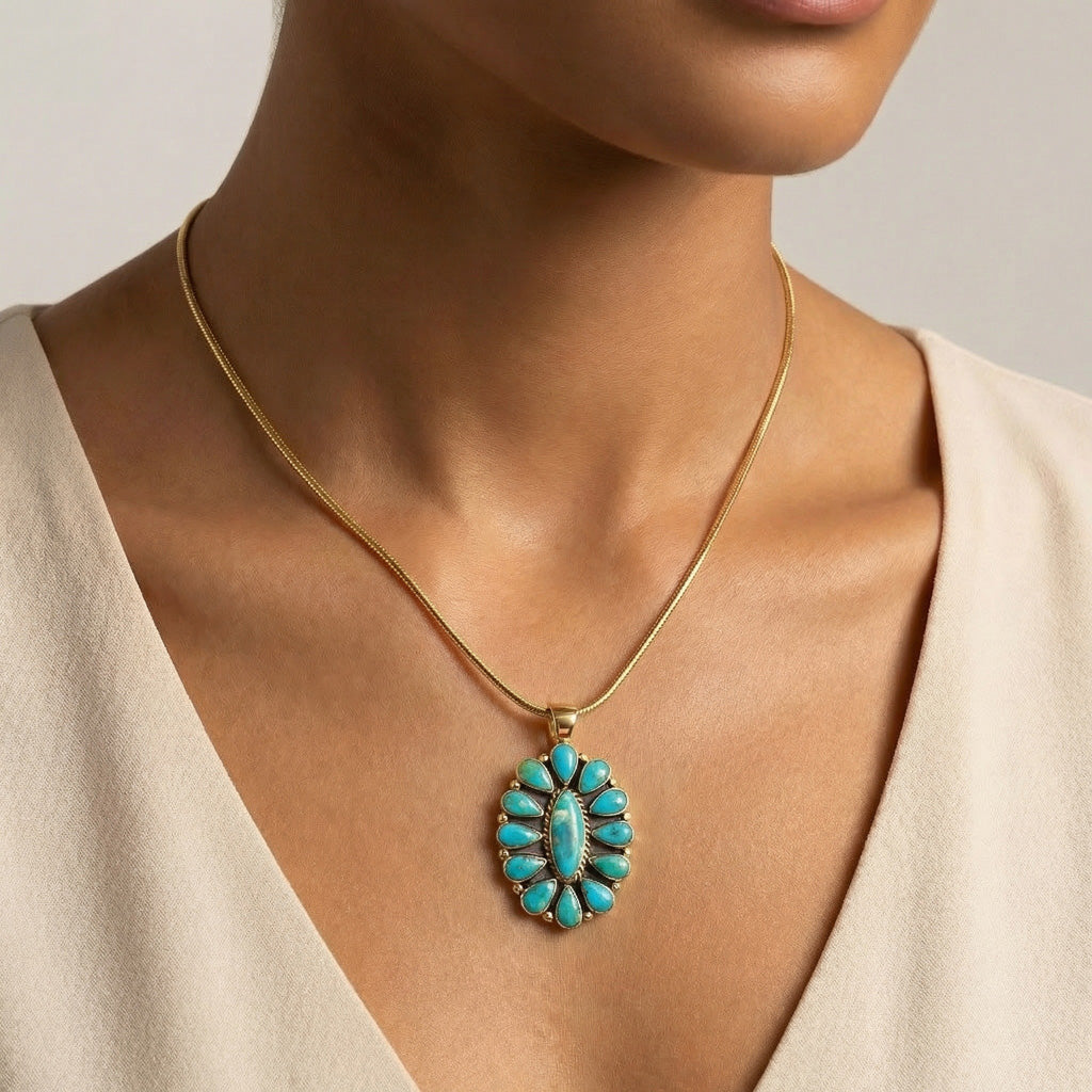Turquoise Pendant GoldCopper™ P3099-GB-C75