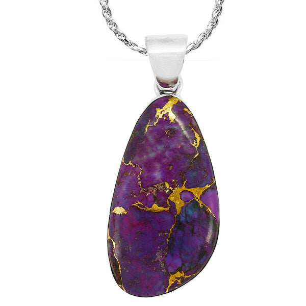 Purple Turquoise Pendant Sterling Silver P3102-LG-C77