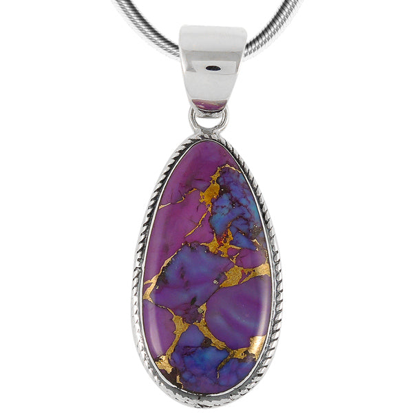 Purple Turquoise Pendant Sterling Silver P3103-C77