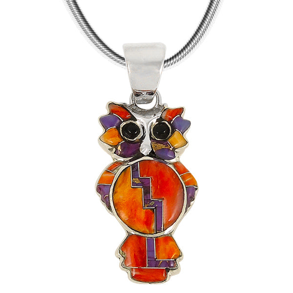 Owl Multicolor Pendant Sterling Silver P3110-C37
