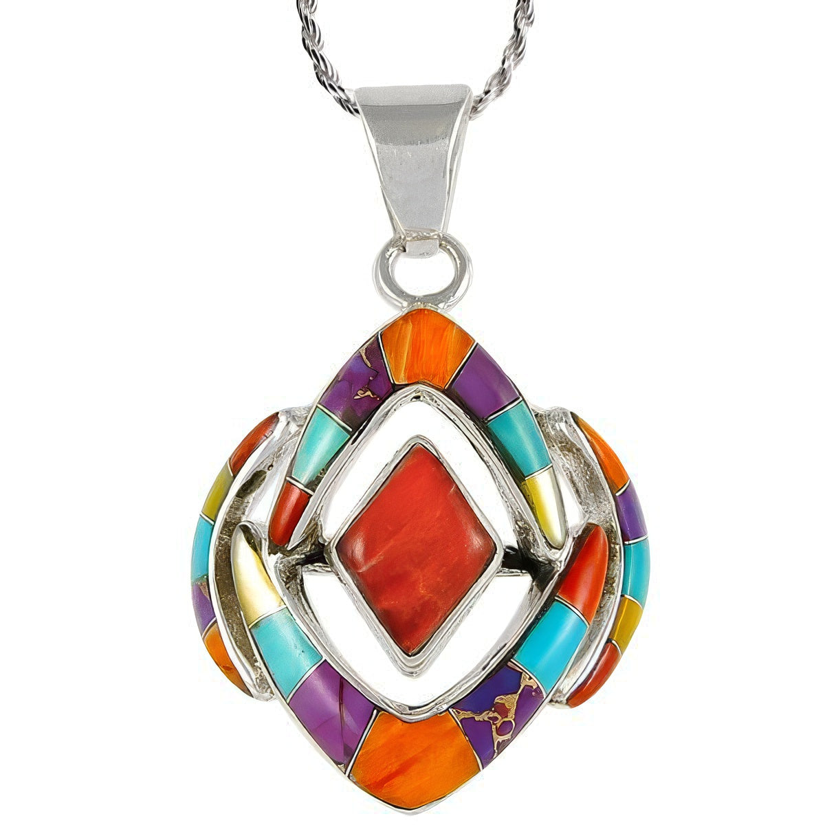 Multicolor Pendant Sterling Silver P3115-C01