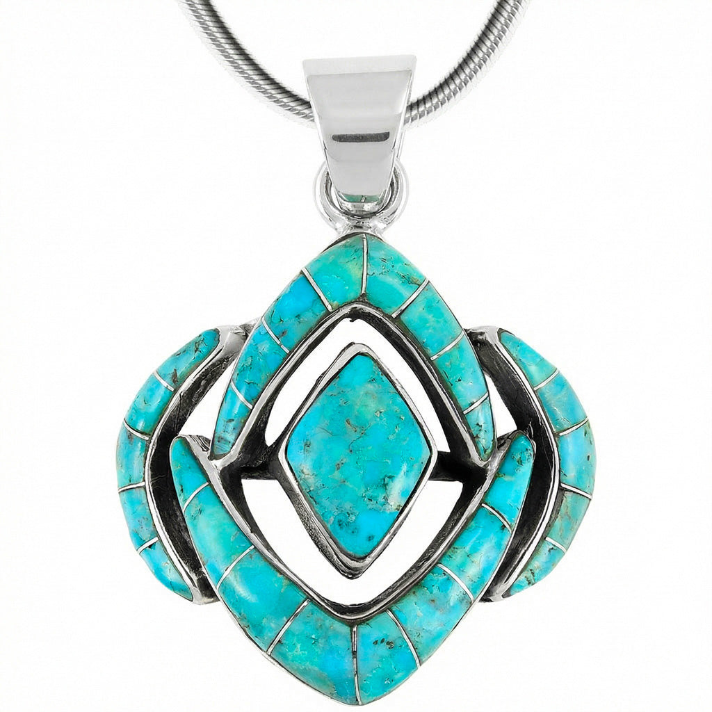 Sterling Silver Pendant Turquoise P3115-C05