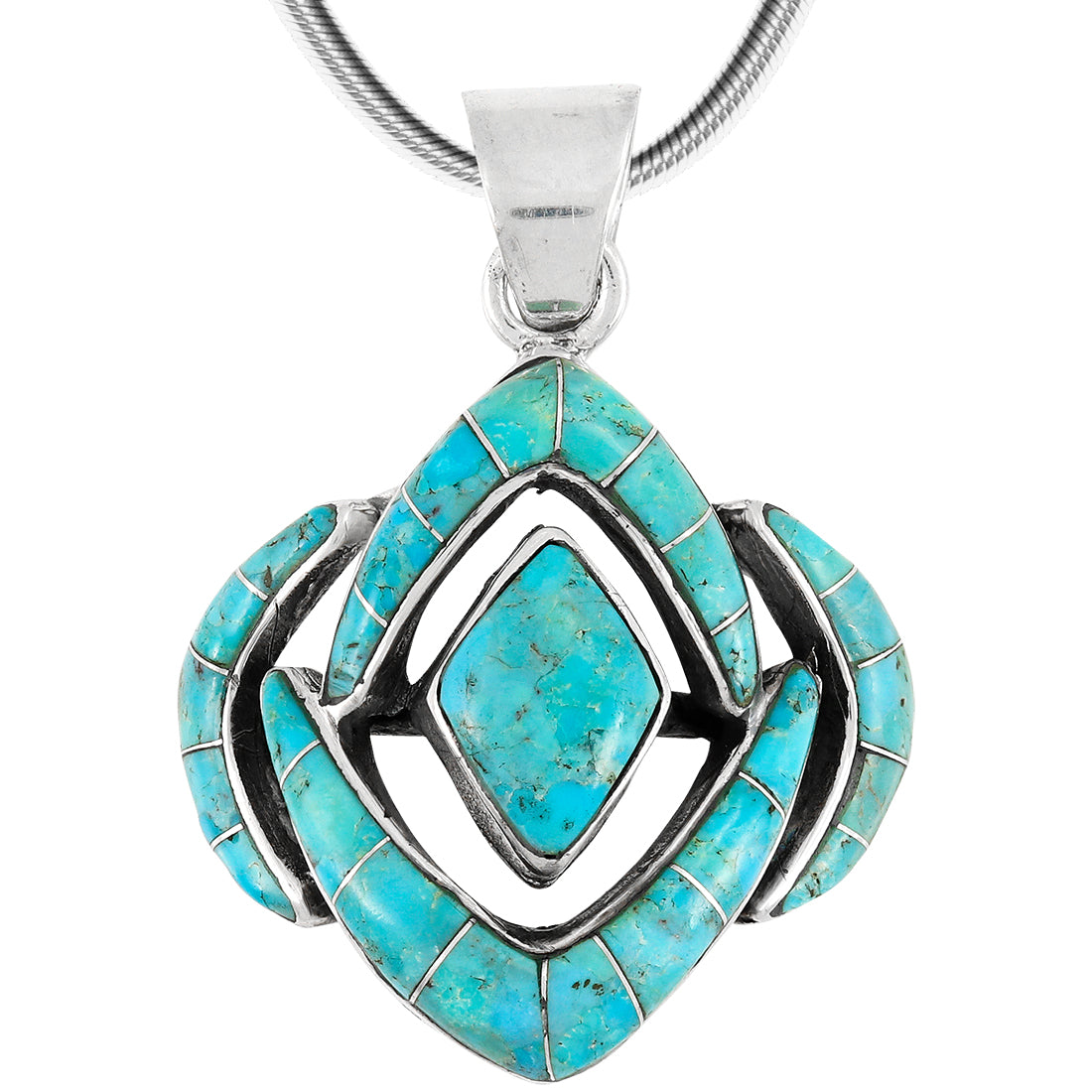 Sterling Silver Pendant Turquoise P3115-C05