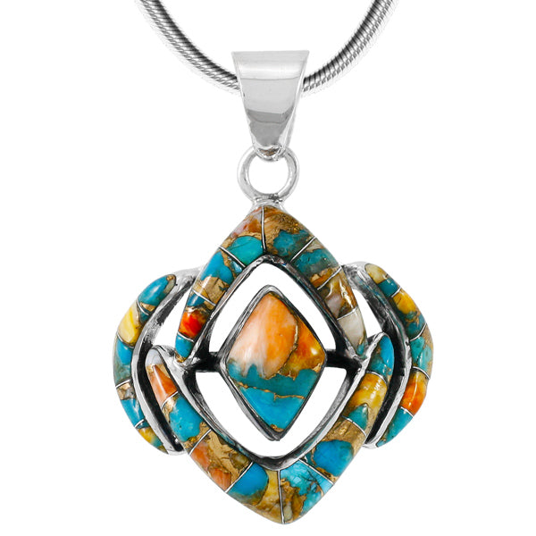 Spiny Turquoise Pendant Sterling Silver P3115-C89