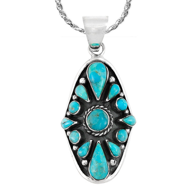 Sterling Silver Pendant Turquoise P3116-C75