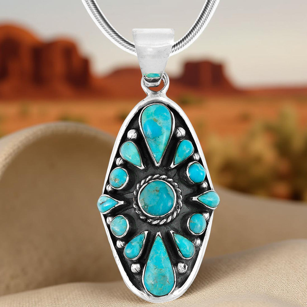 Sterling Silver Pendant Turquoise P3116-C75