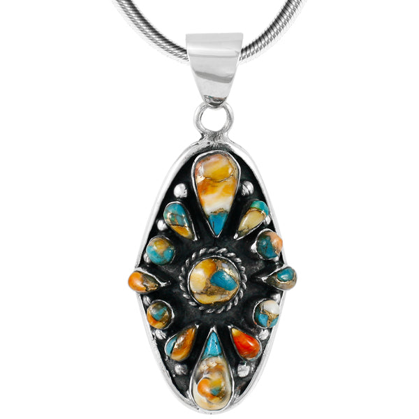 Spiny Turquoise Pendant Sterling Silver P3116-C89