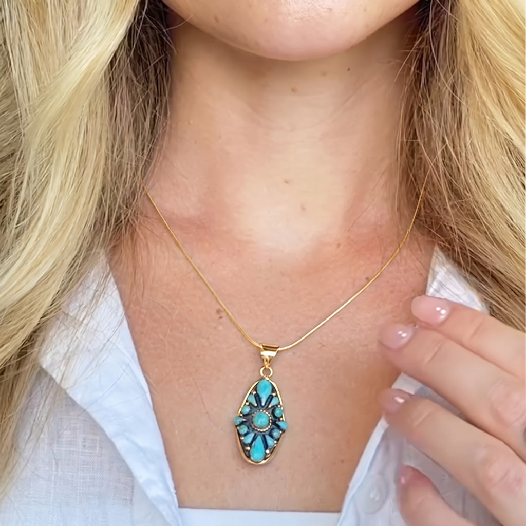 Turquoise Pendant GoldCopper P3116-GB-C75