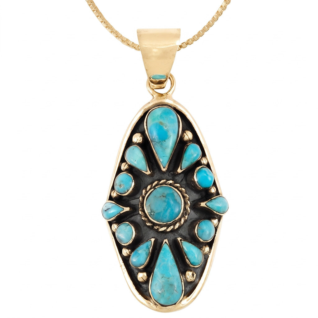 Turquoise Pendant GoldCopper P3116-GB-C75