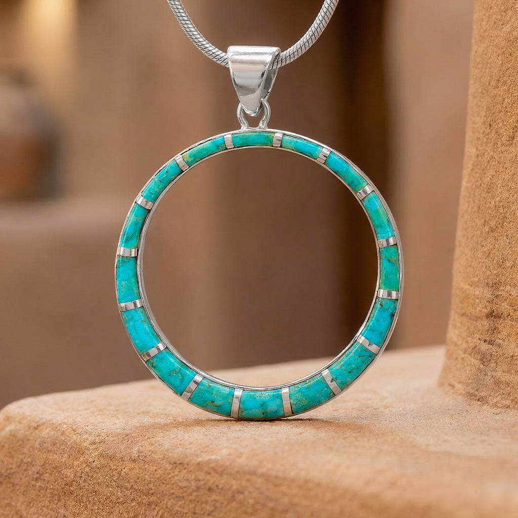 Sterling Silver Pendant Turquoise P3124-C05