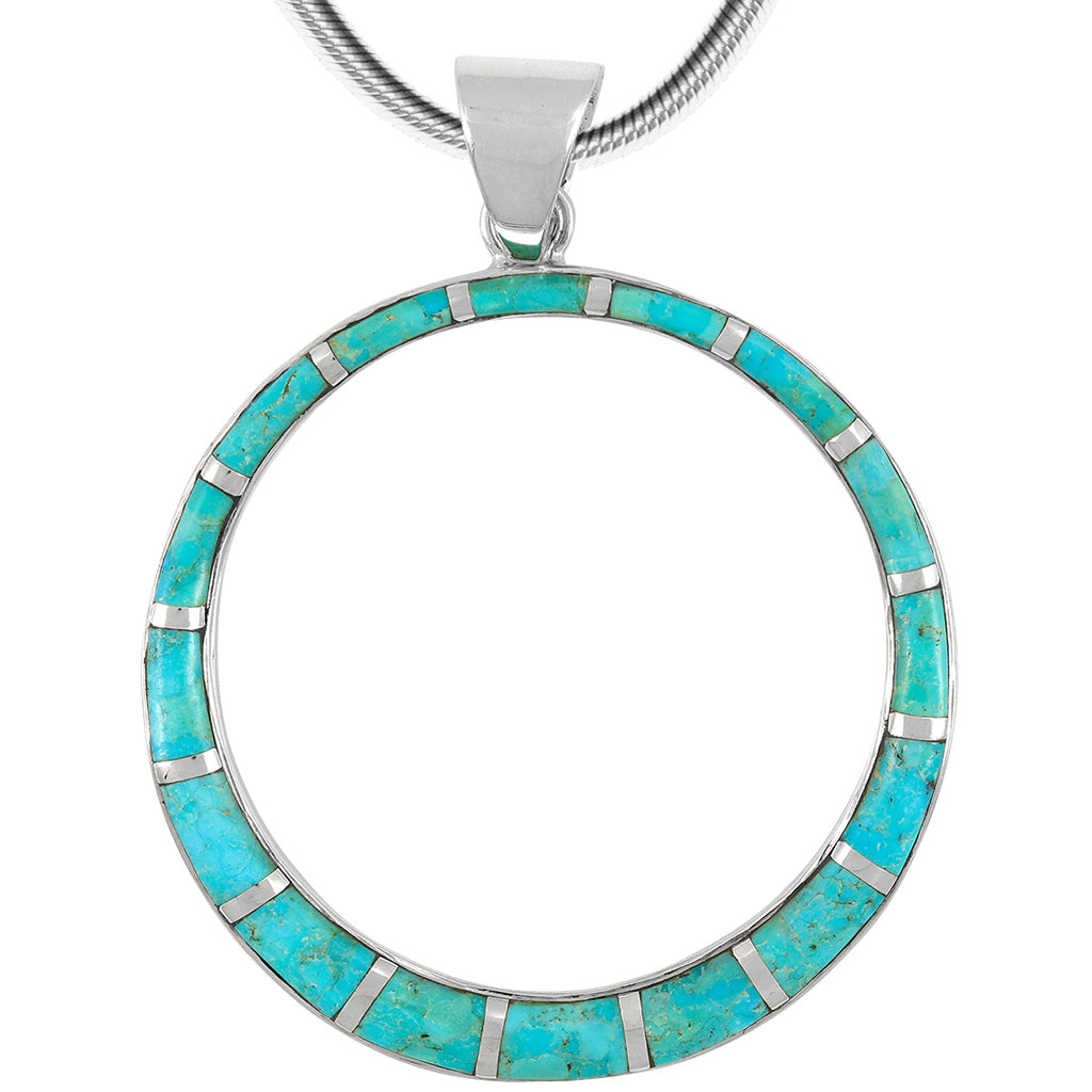 Turquoise Pendant SilverBronzé P3124-SB-C05