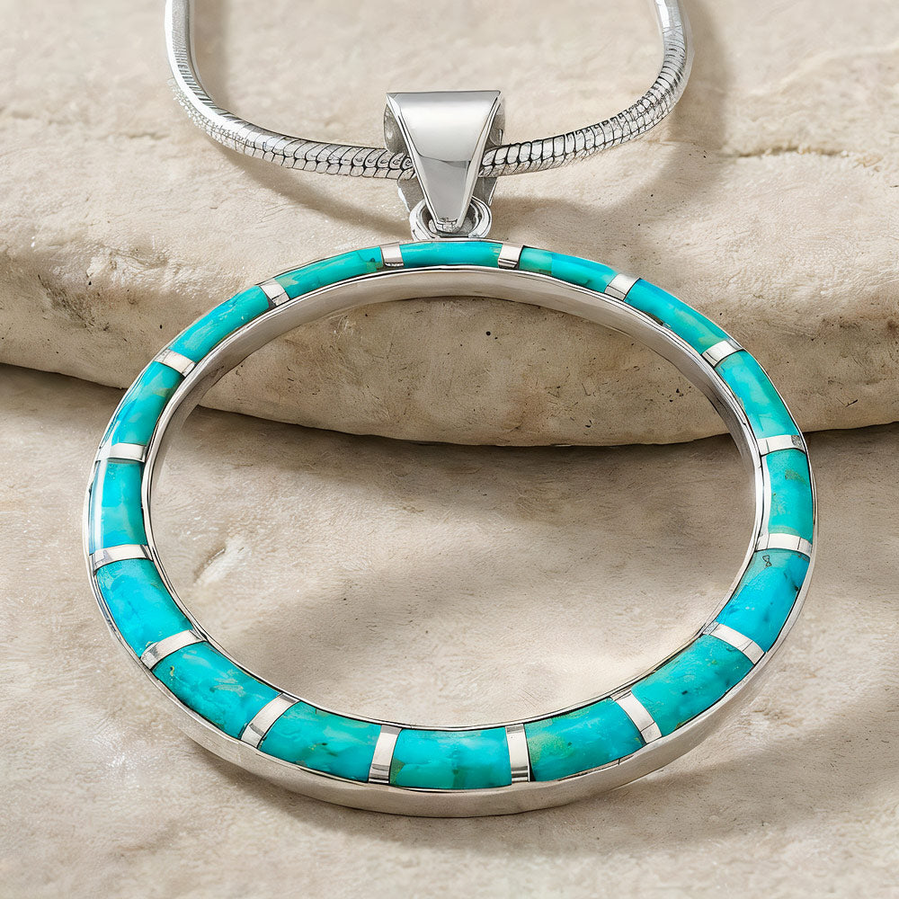 Sterling Silver Pendant Turquoise P3124-C05