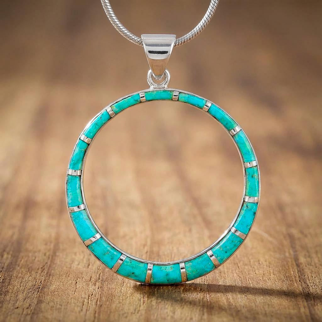 Sterling Silver Pendant Turquoise P3124-C05