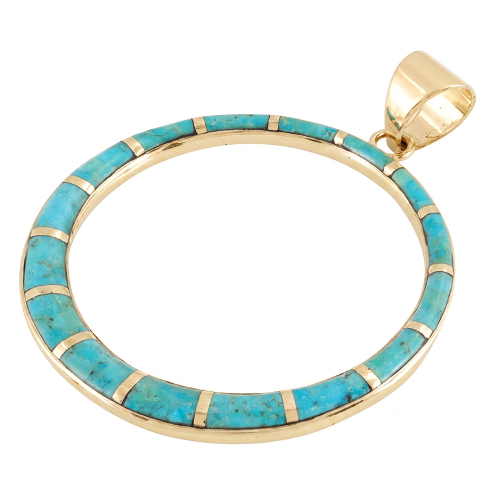 Turquoise Pendant GoldCopper P3124-GB-C05