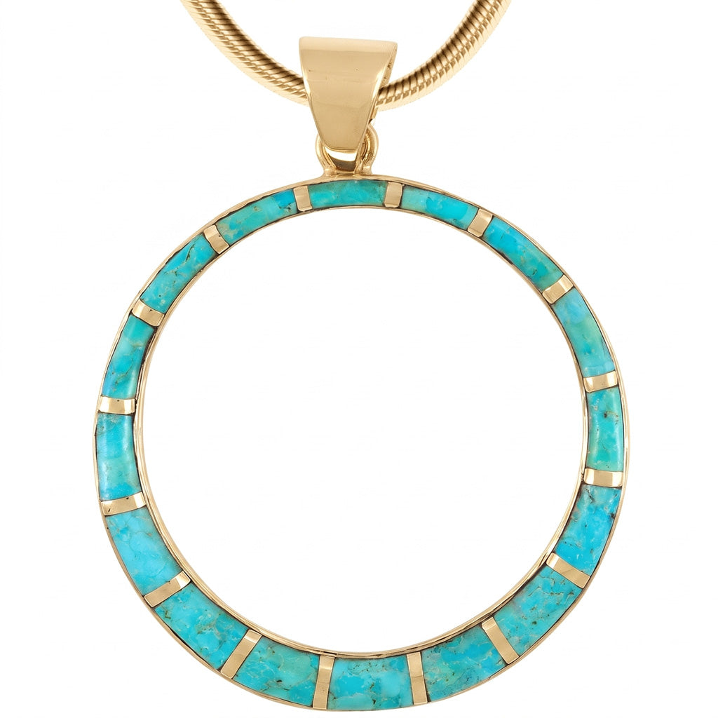 Turquoise Pendant GoldCopper P3124-GB-C05