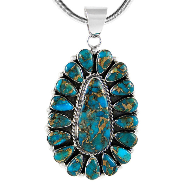 Sterling Silver Pendant Matrix Turquoise P3127-LG-C84
