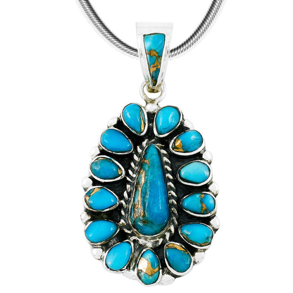 Matrix Turquoise Pendant Sterling Silver P3127-SM-C84