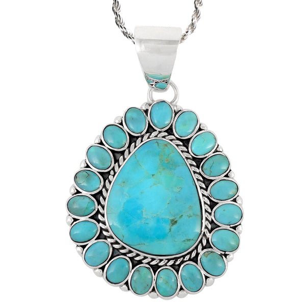Sterling Silver Pendant Turquoise P3137-LG-C75