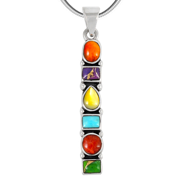 Sterling Silver Pendant Multicolor P3140-C71