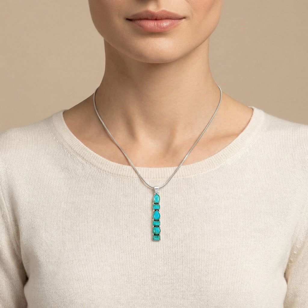 Sterling Silver Pendant Turquoise P3140-C75 Turquoise Jewelry
