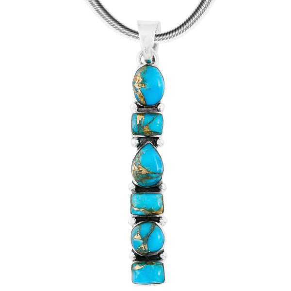 Matrix Turquoise Pendant Sterling Silver P3140-C84 Turquoise Jewelry