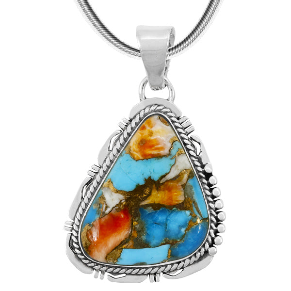 Spiny Turquoise Pendant Sterling Silver P3148-C89