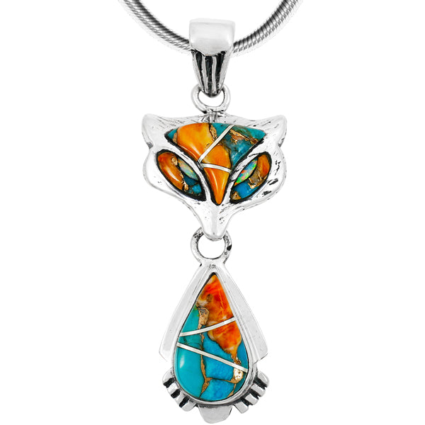 Spiny Turquoise Fox Pendant P3150-C89