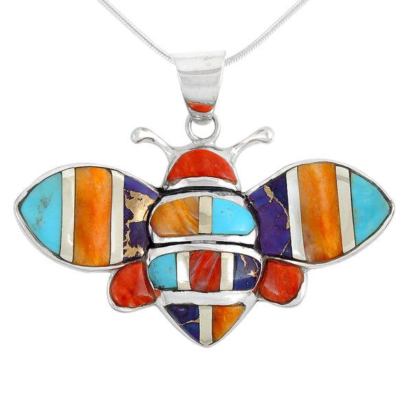 Sterling Silver Bee Pendant Multicolor P3156-C01-SM